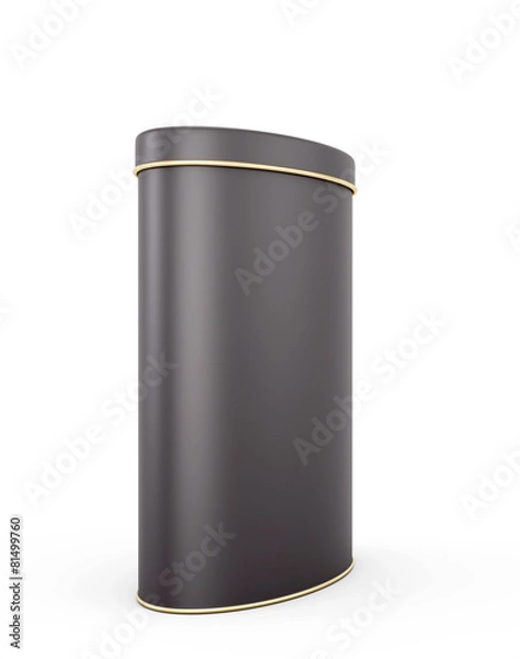 Obraz Black metal tin with place for your text on a white