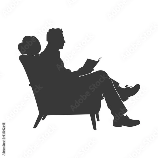 Obraz Silhouette psychologist in action full body black color only