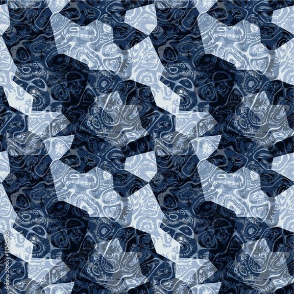 Fototapeta Abstract seamless dark blue marbled pattern