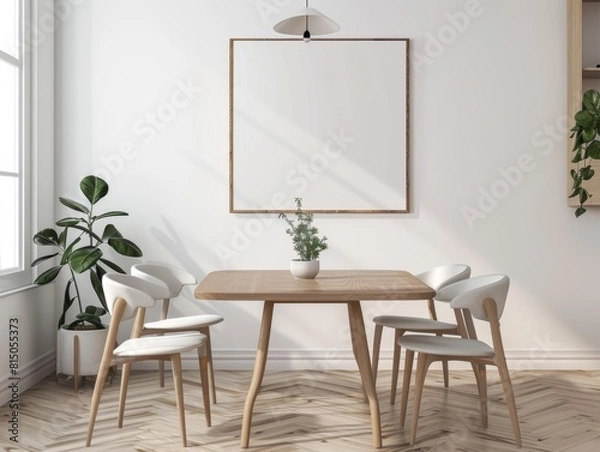 Fototapeta Sophisticated Mock-Up Poster Frame in Modern Interior Setting