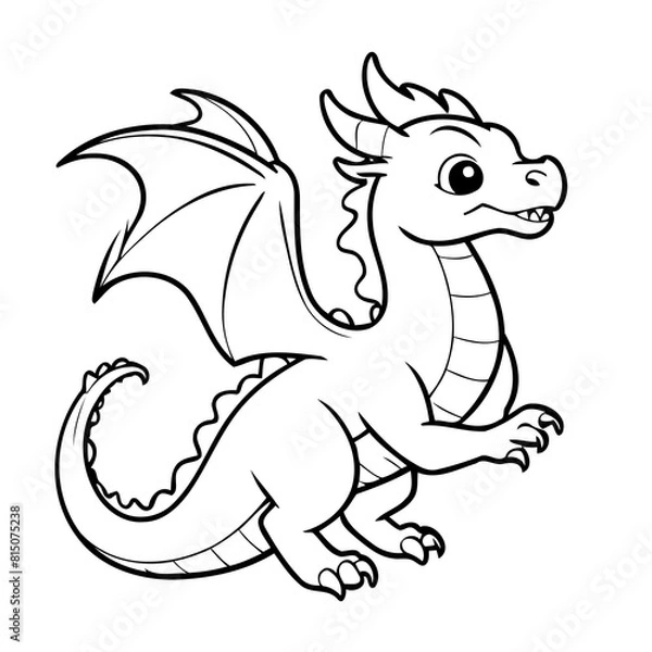 Obraz Adorable Dragon drawing for toddlers