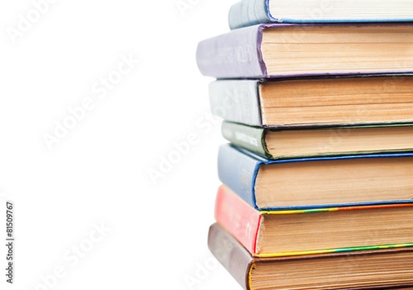 Obraz Stack of old books isolated on white