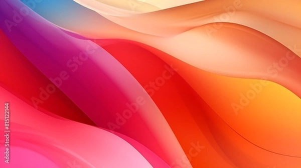 Fototapeta Vibrant Abstract Art Smooth Lines in Pink, Orange, and Yellow Hues