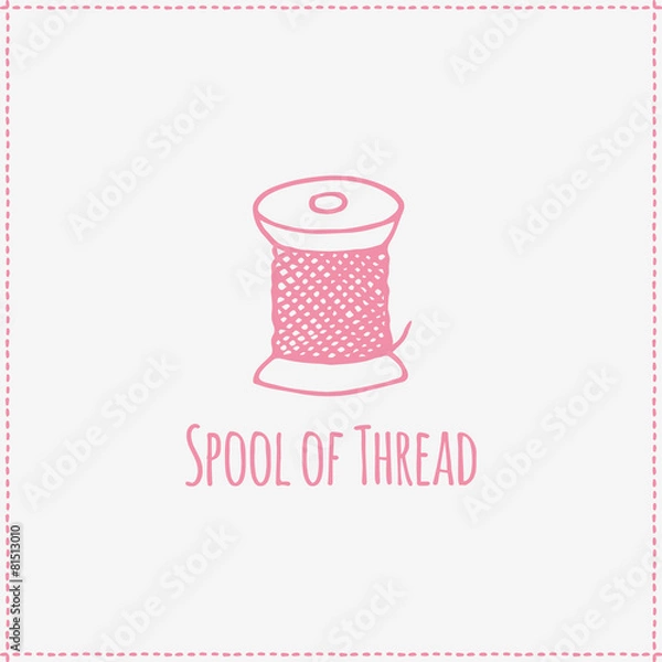 Obraz Vector illustration. Hand-drawn spool of thread