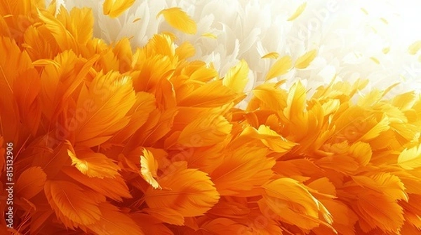 Fototapeta    several bright flowers against a white-yellow backdrop, with sharp petal details and soft blur in the background