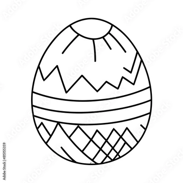 Obraz Cute vector illustration Easter for kids colouring page