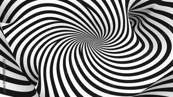 Fototapeta Abstract Optical Illusion Image, Black and White, Pattern Style, For Wallpaper, Desktop Background, Smartphone Cell Phone Case, Computer Screen, Cell Phone Screen, Smartphone Screen, 16:9 Format - PNG