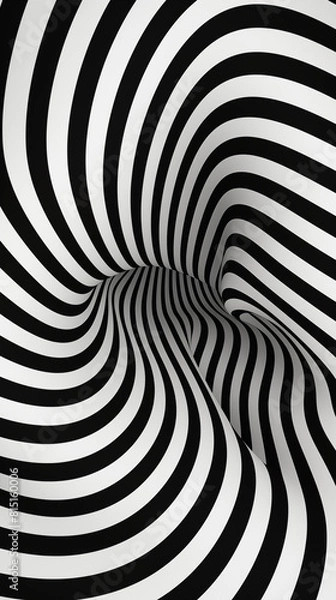 Fototapeta Abstract Optical Illusion Image, Black and White, Pattern Style, For Wallpaper, Desktop Background, Smartphone Cell Phone Case, Computer Screen, Cell Phone Screen, Smartphone Screen, 9:16 Format - PNG