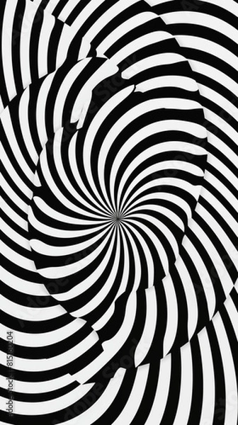 Fototapeta Abstract Optical Illusion Image, Black and White, Pattern Style, For Wallpaper, Desktop Background, Smartphone Cell Phone Case, Computer Screen, Cell Phone Screen, Smartphone Screen, 9:16 Format - PNG