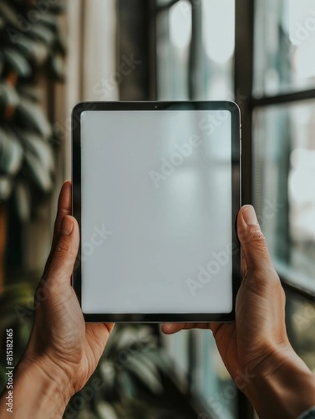 Fototapeta Realistic tablet mockup with blank screen. tablet on white background