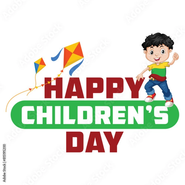 Obraz premium happy children's day vector template