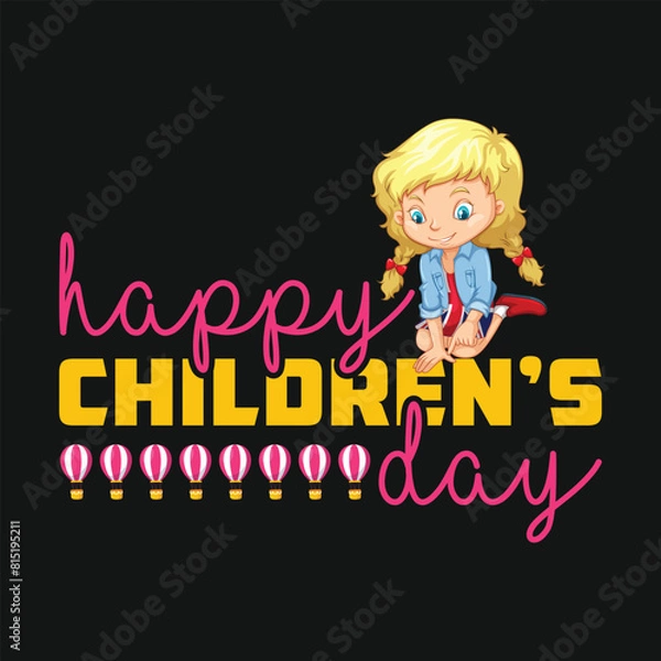 Obraz premium happy children's day vector template