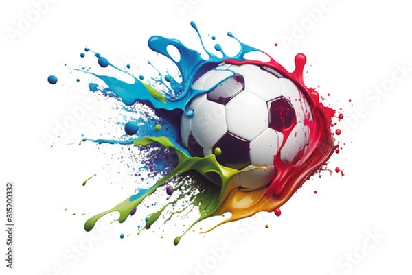 Fototapeta soccer colourful isolate on background.