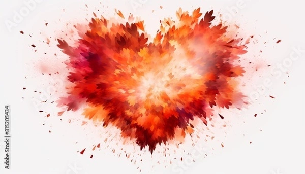 Fototapeta heart with fire, explosion