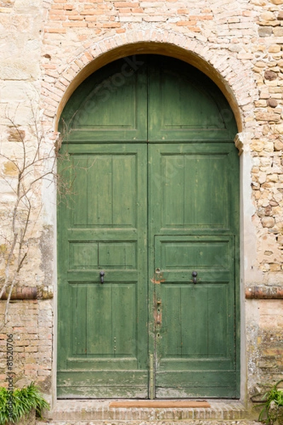 Obraz stare zielone drzwi