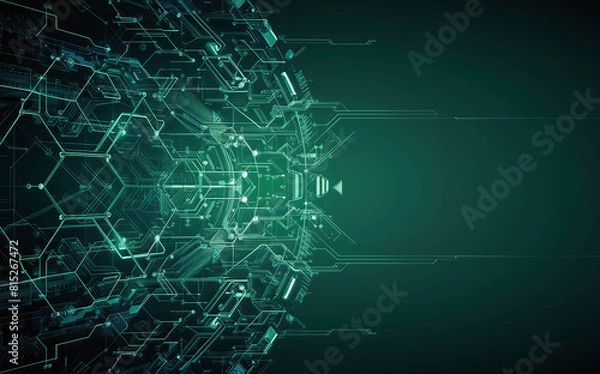 Fototapeta Digital Geometric Technology and Science Background