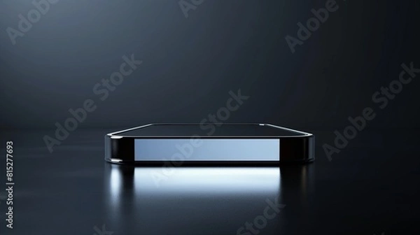 Obraz Black glossy table on a dark background.