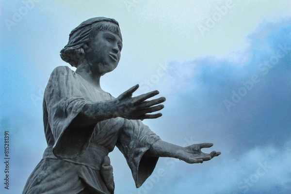 Obraz Rainy Day Cemetery Statue
