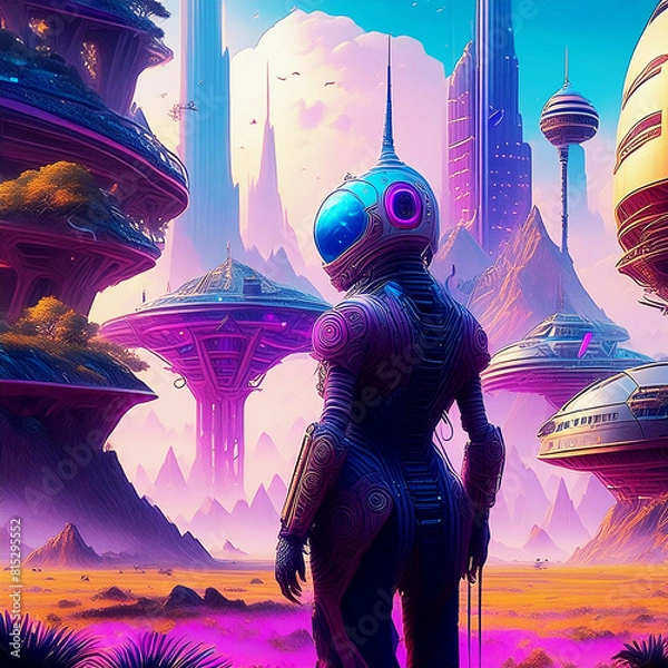 Fototapeta 사이버 펑크 배경