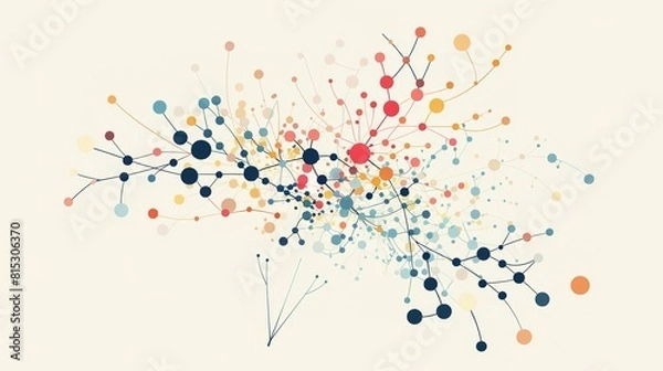Fototapeta Probability tree diagram branching out to illustrate various possible outcomes of a stochastic process.
