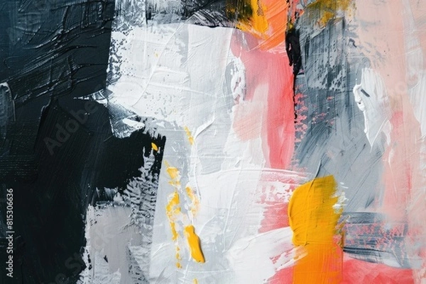 Fototapeta Art Print Abstract Modern acrylic oil Painting. Scandinavian Style. Abstraction Poster, Contemporary bright texture Brushstrokes of paint palette knife technique