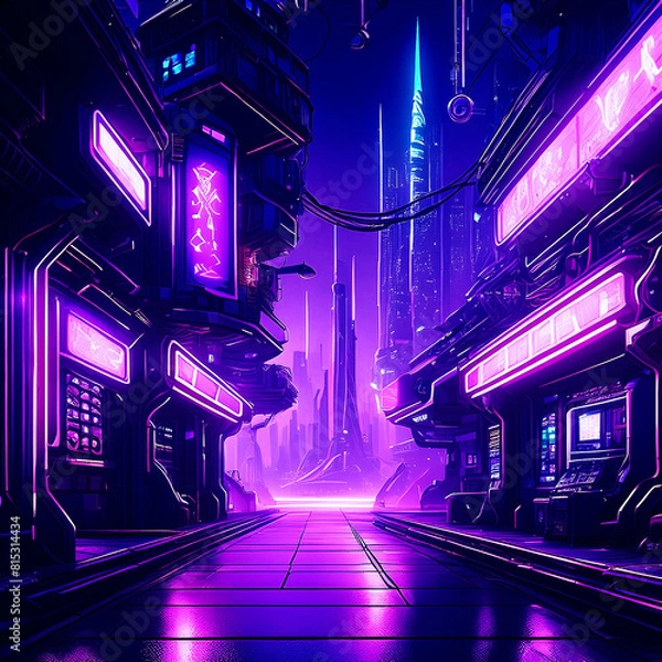 Fototapeta 사이버 펑크