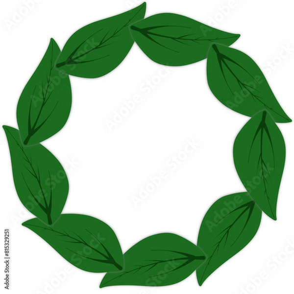 Fototapeta leaf frame circle