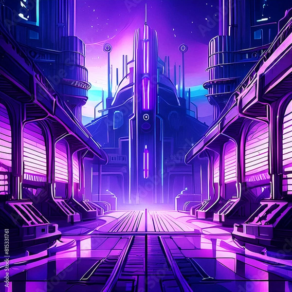 Fototapeta 사이버 펑크 배경
