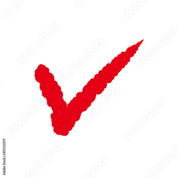 Obraz 手書き　赤いチェックマーク　