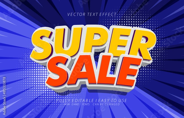 Fototapeta 3d editable super sale text style effect