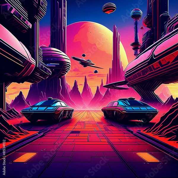 Fototapeta 사이버 펑크 배경