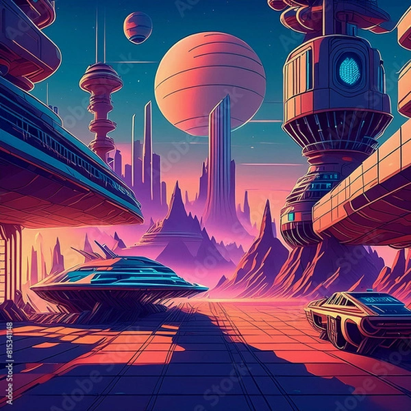 Fototapeta 사이버 펑크 배경