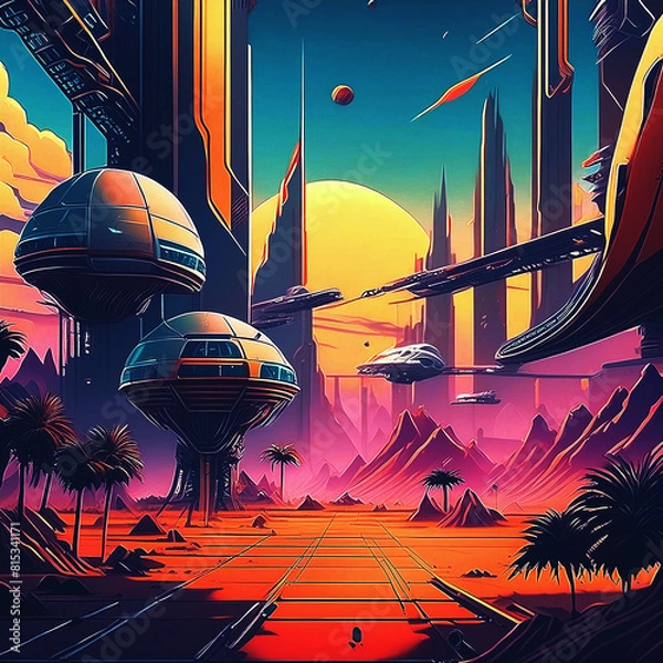 Fototapeta 사이버 펑크 배경