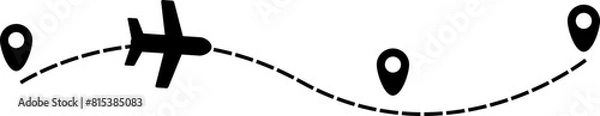 Obraz Airplane Dotted Line Element