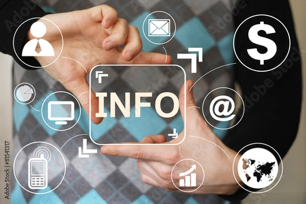 Obraz Business button info icon information web virtual