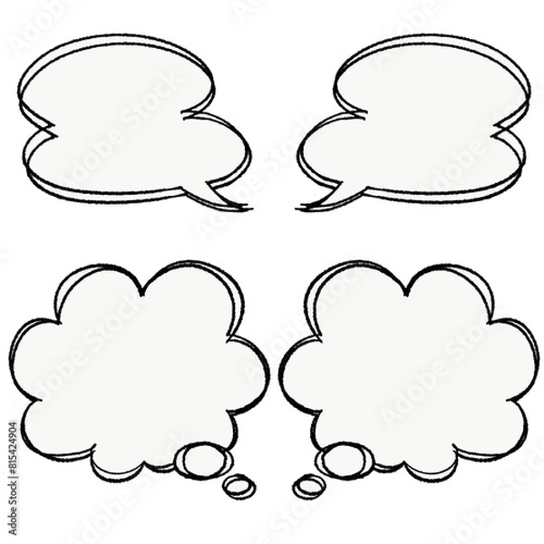 Obraz 白地のシンプルな吹き出しセット