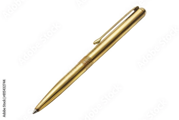 Obraz Brass ballpoint isolated on transparent background