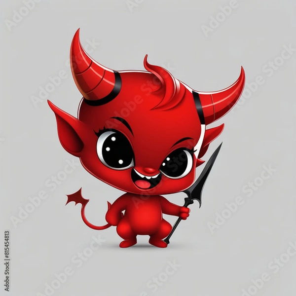 Obraz Cute devil figure, emoticon귀여운악마 피규어,이모티콘Generative AI