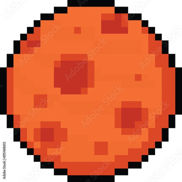 Obraz Pixel art mars planet icon