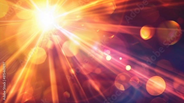Fototapeta Special lens flare effect with vibrant light and beams