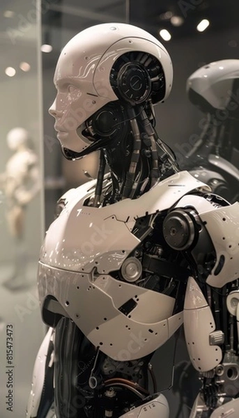 Fototapeta Cutting-edge humanoid robots with advanced ai, displaying state-of-the-art technology