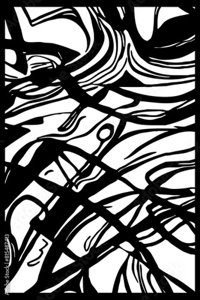 Fototapeta Abstract black and white pattern. For use in graphics. Minimalist illustration for printing on wall decorations