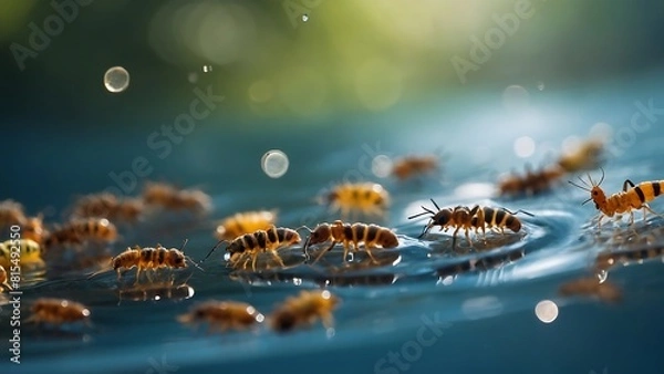 Fototapeta Insects on the surface of the water