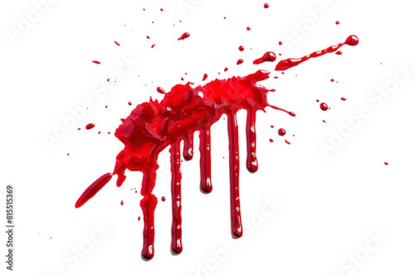 Fototapeta blood or paint splatters isolated on white background,graphic resources,halloween concept	
