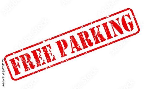Obraz Free parking red stamp text