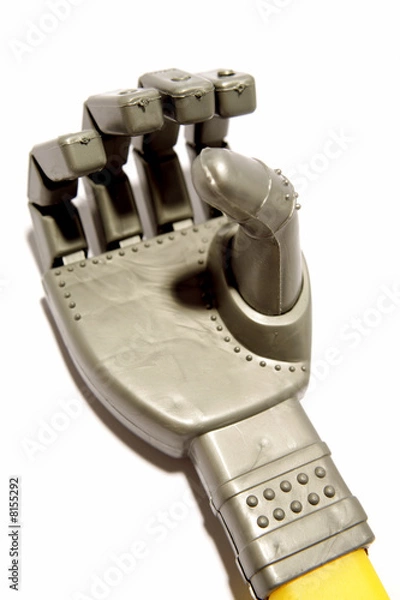 Obraz Robot hand over white