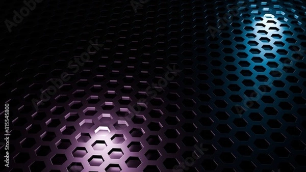 Fototapeta Abstract hexagon 3d wall with light ffects