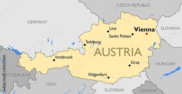 Fototapeta Austria map