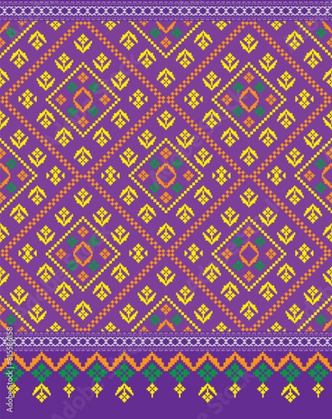 Obraz Graphic design patterns on fabric and textiles.