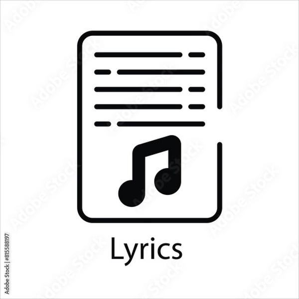 Fototapeta Lyrics Vector icon 